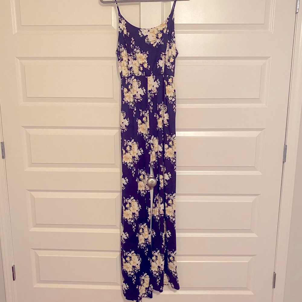 Navy Floral Jumpsuit
